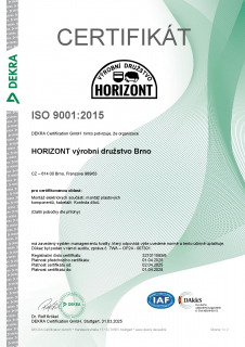 Certifikát ISO 9001: 2015