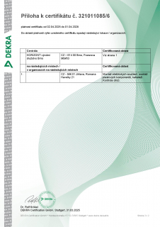 Certifikát ISO 9001: 2015